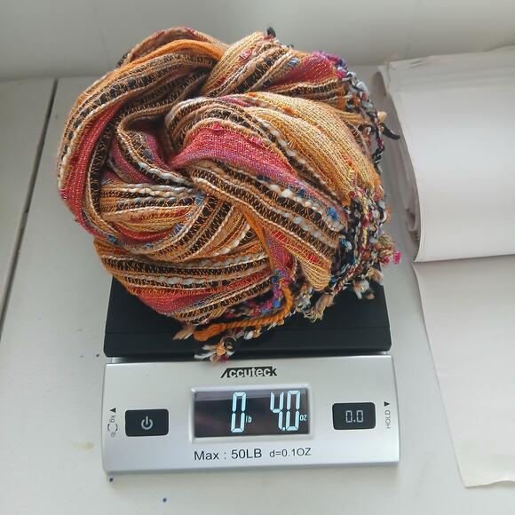 New York & Co Multi Color Stripe Tassel Scarf Y2K Belt Boho Hippie Lola Steppe - Picture 5 of 5